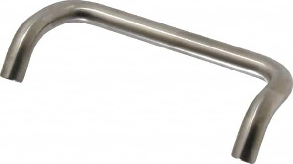 Sugatsune - 15/32" Handle Diam, Satin Finish Stainless Steel Drawer Pull - 1-31/32" Projection, 5-3/64" Center to Center, 5-1/2" Wide - Benchmark Tooling