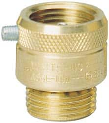 Watts - 3/4" Pipe, Brass, Coated Brass, Hose Connection Vacuum Breaker - Brass Seal, Stainless Steel Spring, FNPT x MNPT End Connections - Benchmark Tooling