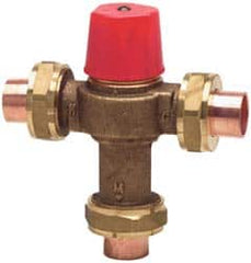 Watts - Union Thread End Connections, 1/2" Pipe, Temperature Control Valve - 150 Max Working psi - Benchmark Tooling