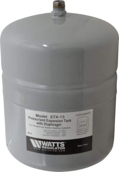 Watts - 1.0 Gallon Capacity, 2.1 Gallon Tank, 8 Inch Diameter, 12-1/2 Inch High, 1/2 Inch Port, Expansion Tank - Steel, Polymer Coating - Benchmark Tooling