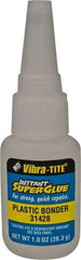 Vibra-Tite - 1 oz Bottle Clear Instant Adhesive - 20 sec Fixture Time, Bonds to Plastic - Benchmark Tooling