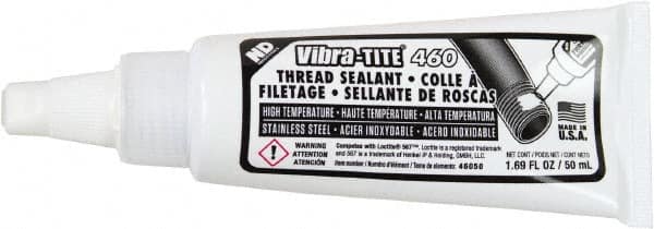 Vibra-Tite - 50 mL Tube White Joint Sealant - -65 to 400°F Operating Temp, 60 hr Full Cure Time, Series 460 - Benchmark Tooling