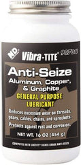 Vibra-Tite - 16 oz Can Anti-Seize Anti-Seize Lubricant - Aluminum/Copper/Graphite, -65 to 1,600°F, Silver Colored, Water Resistant - Benchmark Tooling