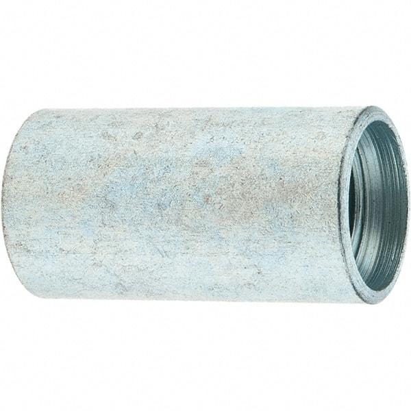 Made in USA - Class 300, 3/8" Galvanized Pipe Coupling - Threaded, Steel - Benchmark Tooling