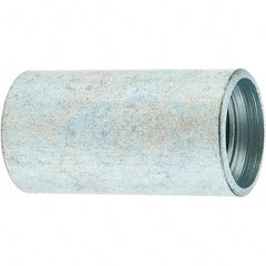 Made in USA - Class 300, 3/8" Galvanized Pipe Coupling - Threaded, Steel - Benchmark Tooling
