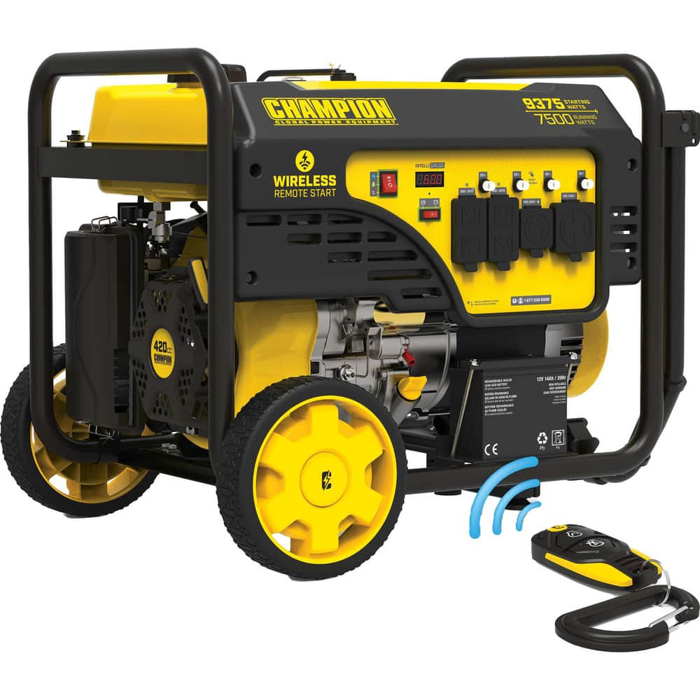 Portable Power Generators; Fuel Type: Gasoline; Starting Method: Electric; Recoil; Running Watts: 7500; Engine Size (L): 420 Cc; Run Time Half Load: 8 hr; Number Of Outlets: 6.000; Generator Outlet Type: 120/240V 50A Outlet (14-50R); 120V 20A GFCI Protect