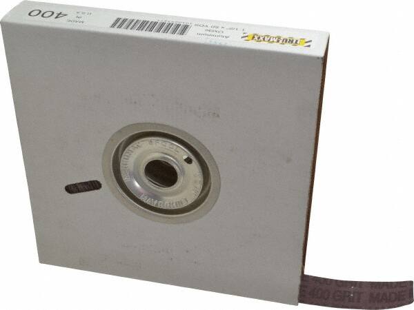 Tru-Maxx - 1-1/2" x 50 Yd 400 Grit Aluminum Oxide Cloth Roll - Super Fine Grade, J Weighted Backing - Benchmark Tooling
