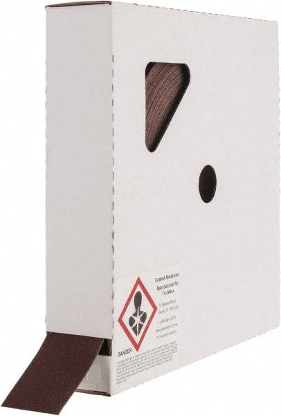 Tru-Maxx - 1-1/2" x 50 Yd 180 Grit Aluminum Oxide Cloth Roll - Very Fine Grade, J Weighted Backing - Benchmark Tooling