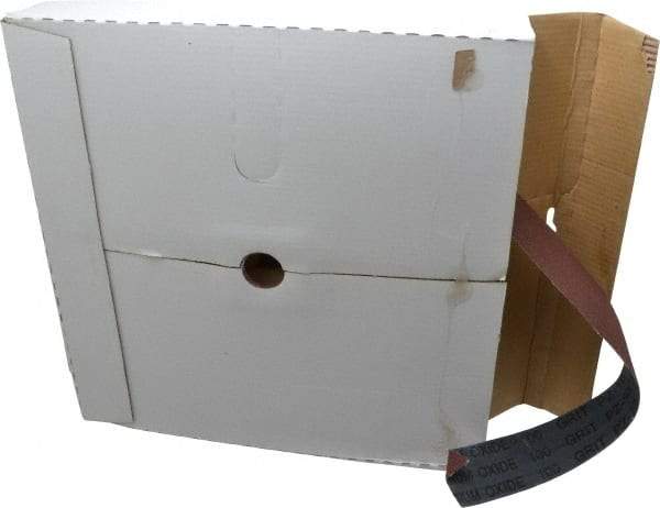 Tru-Maxx - 1-1/2" x 50 Yd 100 Grit Aluminum Oxide Cloth Roll - Fine Grade, J Weighted Backing - Benchmark Tooling