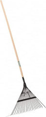 UnionTools - Landscape Rake with 48" Straight Wood Handle - 23" Blade Width, 22 Tines, 22" Tine Length - Benchmark Tooling