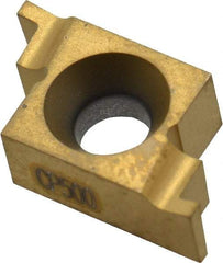 Seco - 03010NR FG Grade CP500, 0.03" Cutting Width Carbide Grooving Insert - 0.03" Max Depth of Cut, Right Hand, TiAlN/TiN Finish - Benchmark Tooling