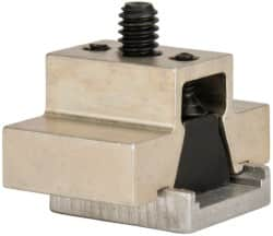 Mitee-Bite - 1,500 Lb Holding Force Single T-Slot Machinable Wedge Clamp - 1-1/2" Wide x 0.632" Deep x 3/4" High Base, 10.8 Lb/Ft Torque, 1/4-20 Screw Thread - Benchmark Tooling