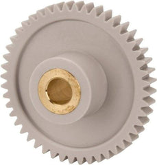 Made in USA - 32 Pitch, 1-1/2" Pitch Diam, 1-9/16" OD, 48 Tooth Spur Gear - 3/16" Face Width, 1/4" Bore Diam, 5/8" Hub Diam, 20° Pressure Angle, Acetal - Benchmark Tooling