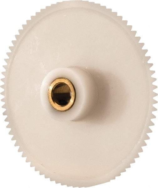 Made in USA - 48 Pitch, 2-1/4" Pitch Diam, 2.292" OD, 108 Tooth Spur Gear - 1/4" Face Width, 1/4" Bore Diam, 39/64" Hub Diam, 20° Pressure Angle, Acetal - Benchmark Tooling