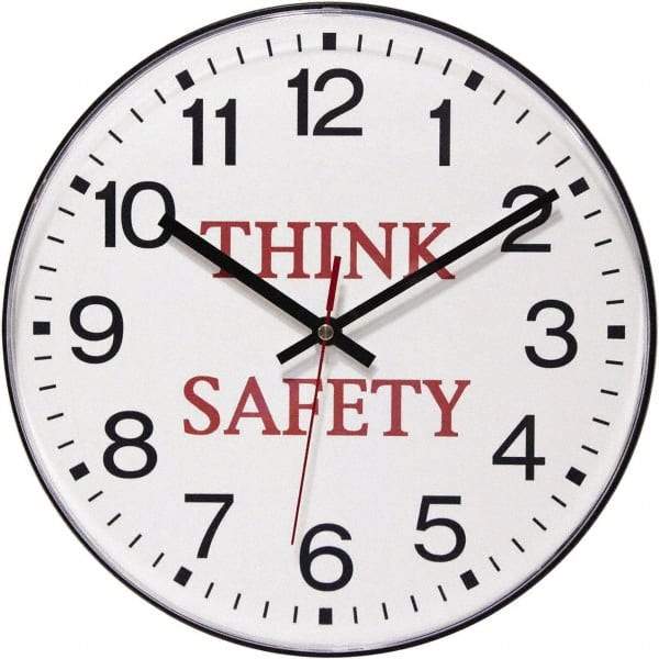 Infinity Insttruments - 11-1/2 Inch Diameter, White Face, Dial Wall Clock - Analog Display, Black Case, Runs on AA Battery - Benchmark Tooling