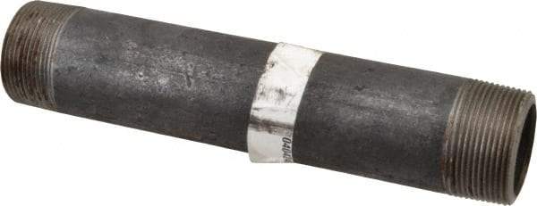 Made in USA - Schedule 80, 9" Long Black Pipe Nipple - Threaded - Benchmark Tooling