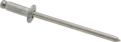 Marson - Button Head Aluminum Open End Blind Rivet - Aluminum Mandrel, 0.126" to 0.187" Grip, 1/4" Head Diam, 0.129" to 0.133" Hole Diam, 0.337" Length Under Head, 1/8" Body Diam - Benchmark Tooling