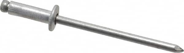 Marson - Button Head Aluminum Open End Blind Rivet - Aluminum Mandrel, 0.188" to 1/4" Grip, 1/4" Head Diam, 0.129" to 0.133" Hole Diam, 0.4" Length Under Head, 1/8" Body Diam - Benchmark Tooling