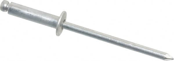 Marson - Button Head Aluminum Open End Blind Rivet - Aluminum Mandrel, 0.313" to 3/8" Grip, 1/4" Head Diam, 0.129" to 0.133" Hole Diam, 0.525" Length Under Head, 1/8" Body Diam - Benchmark Tooling