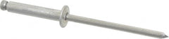 Marson - Button Head Aluminum Open End Blind Rivet - Aluminum Mandrel, 0.376" to 1/2" Grip, 1/4" Head Diam, 0.129" to 0.133" Hole Diam, 0.65" Length Under Head, 1/8" Body Diam - Benchmark Tooling