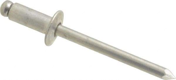 Marson - Button Head Aluminum Open End Blind Rivet - Aluminum Mandrel, 0.188" to 1/4" Grip, 3/8" Head Diam, 0.192" to 0.196" Hole Diam, 0.45" Length Under Head, 3/16" Body Diam - Benchmark Tooling