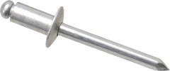 Marson - Button Head Aluminum Open End Blind Rivet - Aluminum Mandrel, 0.126" to 1/4" Grip, 1/2" Head Diam, 0.257" to 0.261" Hole Diam, 1/2" Length Under Head, 1/4" Body Diam - Benchmark Tooling