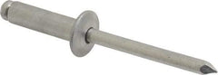 Marson - Button Head Aluminum Open End Blind Rivet - Aluminum Mandrel, 0.501" to 5/8" Grip, 1/2" Head Diam, 0.257" to 0.261" Hole Diam, 7/8" Length Under Head, 1/4" Body Diam - Benchmark Tooling