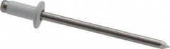 Marson - Button Head Aluminum Open End Blind Rivet - Aluminum Mandrel, 0.063" to 1/8" Grip, 1/4" Head Diam, 0.129" to 0.133" Hole Diam, 0.275" Length Under Head, 1/8" Body Diam - Benchmark Tooling