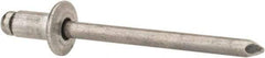 Marson - Button Head Aluminum Open End Blind Rivet - Steel Mandrel, 0.032" to 1/8" Grip, 3/8" Head Diam, 0.192" to 0.196" Hole Diam, 0.325" Length Under Head, 3/16" Body Diam - Benchmark Tooling