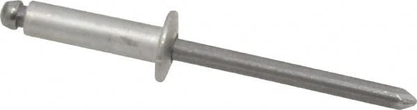 Marson - Button Head Aluminum Open End Blind Rivet - Steel Mandrel, 0.376" to 1/2" Grip, 3/8" Head Diam, 0.192" to 0.196" Hole Diam, 0.7" Length Under Head, 3/16" Body Diam - Benchmark Tooling