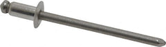 Marson - Button Head Stainless Steel Open End Blind Rivet - Stainless Steel Mandrel, 1/32" to 1/8" Grip, 1/4" Head Diam, 0.129" to 0.133" Hole Diam, 0.275" Length Under Head, 1/8" Body Diam - Benchmark Tooling