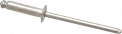 Marson - Button Head Stainless Steel Open End Blind Rivet - Stainless Steel Mandrel, 5/16" to 3/8" Grip, 1/4" Head Diam, 0.129" to 0.133" Hole Diam, 0.525" Length Under Head, 1/8" Body Diam - Benchmark Tooling