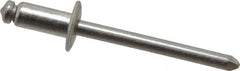 Marson - Button Head Stainless Steel Open End Blind Rivet - Stainless Steel Mandrel, 3/16" to 1/4" Grip, 3/8" Head Diam, 0.192" to 0.196" Hole Diam, 0.45" Length Under Head, 3/16" Body Diam - Benchmark Tooling