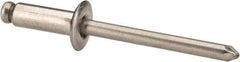 Marson - Button Head Stainless Steel Open End Blind Rivet - Stainless Steel Mandrel, 5/16" to 3/8" Grip, 3/8" Head Diam, 0.192" to 0.196" Hole Diam, 0.575" Length Under Head, 3/16" Body Diam - Benchmark Tooling