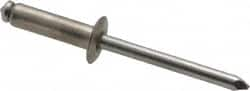 Marson - Button Head Stainless Steel Open End Blind Rivet - Stainless Steel Mandrel, 0.376" to 1/2" Grip, 3/8" Head Diam, 0.192" to 0.196" Hole Diam, 0.7" Length Under Head, 3/16" Body Diam - Benchmark Tooling