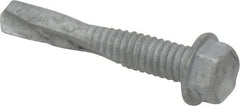 Buildex - #12, Hex Washer Head, Hex Drive, 1-1/4" Length Under Head, #5 Point, Self Drilling Screw - Steel - Benchmark Tooling
