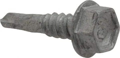 Buildex - #10, Hex Washer Head, Hex Drive, 3/4" Length Under Head, #1 Point, Self Drilling Screw - Steel - Benchmark Tooling