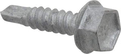 Buildex - #10, Hex Washer Head, Hex Drive, 3/4" Length Under Head, #3 Point, Self Drilling Screw - Steel - Benchmark Tooling