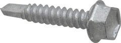 Buildex - #10, Hex Washer Head, Hex Drive, 1" Length Under Head, #3 Point, Self Drilling Screw - Steel - Benchmark Tooling
