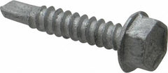 Buildex - #10, Hex Washer Head, Hex Drive, 1" Length Under Head, #3 Point, Self Drilling Screw - Steel - Benchmark Tooling