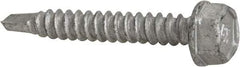 Buildex - #10, Hex Washer Head, Hex Drive, 1-1/4" Length Under Head, #3 Point, Self Drilling Screw - Steel - Benchmark Tooling