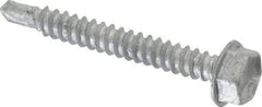 Buildex - #10, Hex Washer Head, Hex Drive, 1-1/2" Length Under Head, #3 Point, Self Drilling Screw - Steel - Benchmark Tooling
