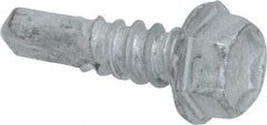 Buildex - #12, Hex Washer Head, Hex Drive, 3/4" Length Under Head, #3 Point, Self Drilling Screw - Steel - Benchmark Tooling