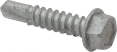 Buildex - #12, Hex Washer Head, Hex Drive, 1" Length Under Head, #3 Point, Self Drilling Screw - Steel - Benchmark Tooling