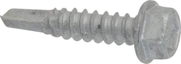 Buildex - #12, Hex Washer Head, Hex Drive, 1" Length Under Head, #3 Point, Self Drilling Screw - Steel - Benchmark Tooling