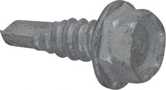 Buildex - 1/4", Hex Washer Head, Hex Drive, 3/4" Length Under Head, #3 Point, Self Drilling Screw - Steel - Benchmark Tooling