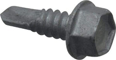 Buildex - 1/4", Hex Washer Head, Hex Drive, 3/4" Length Under Head, #3 Point, Self Drilling Screw - Steel - Benchmark Tooling