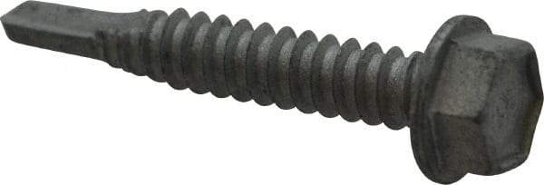Buildex - 1/4", Hex Washer Head, Hex Drive, 1-1/2" Length Under Head, #3 Point, Self Drilling Screw - Steel - Benchmark Tooling