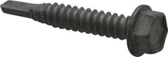 Buildex - 1/4", Hex Washer Head, Hex Drive, 1-1/2" Length Under Head, #3 Point, Self Drilling Screw - Steel - Benchmark Tooling