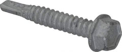 Buildex - 1/4", Hex Washer Head, Hex Drive, 1-1/2" Length Under Head, #3 Point, Self Drilling Screw - Steel - Benchmark Tooling